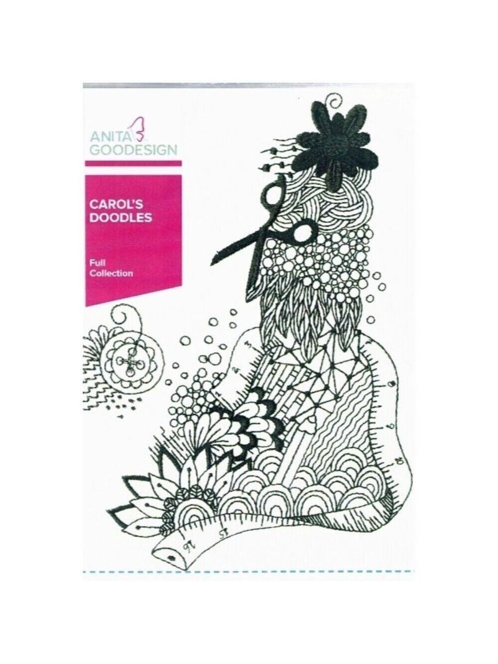 Anita Goodesign Carols Doodles Embroidery Design Collection 30 Designs Multisize